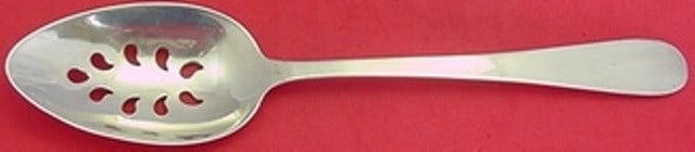 Tiffany & Co Salem Sterling Silver 9-Hole Slotted Serving Spoon: Tiffany & Co Salem Sterling Silver 9-Hole Slotted Serving Spoon This exquisite serving spoon from Tiffany & Co. features the elegant Salem pattern, crafted in high-quality sterling silver. The slotted
