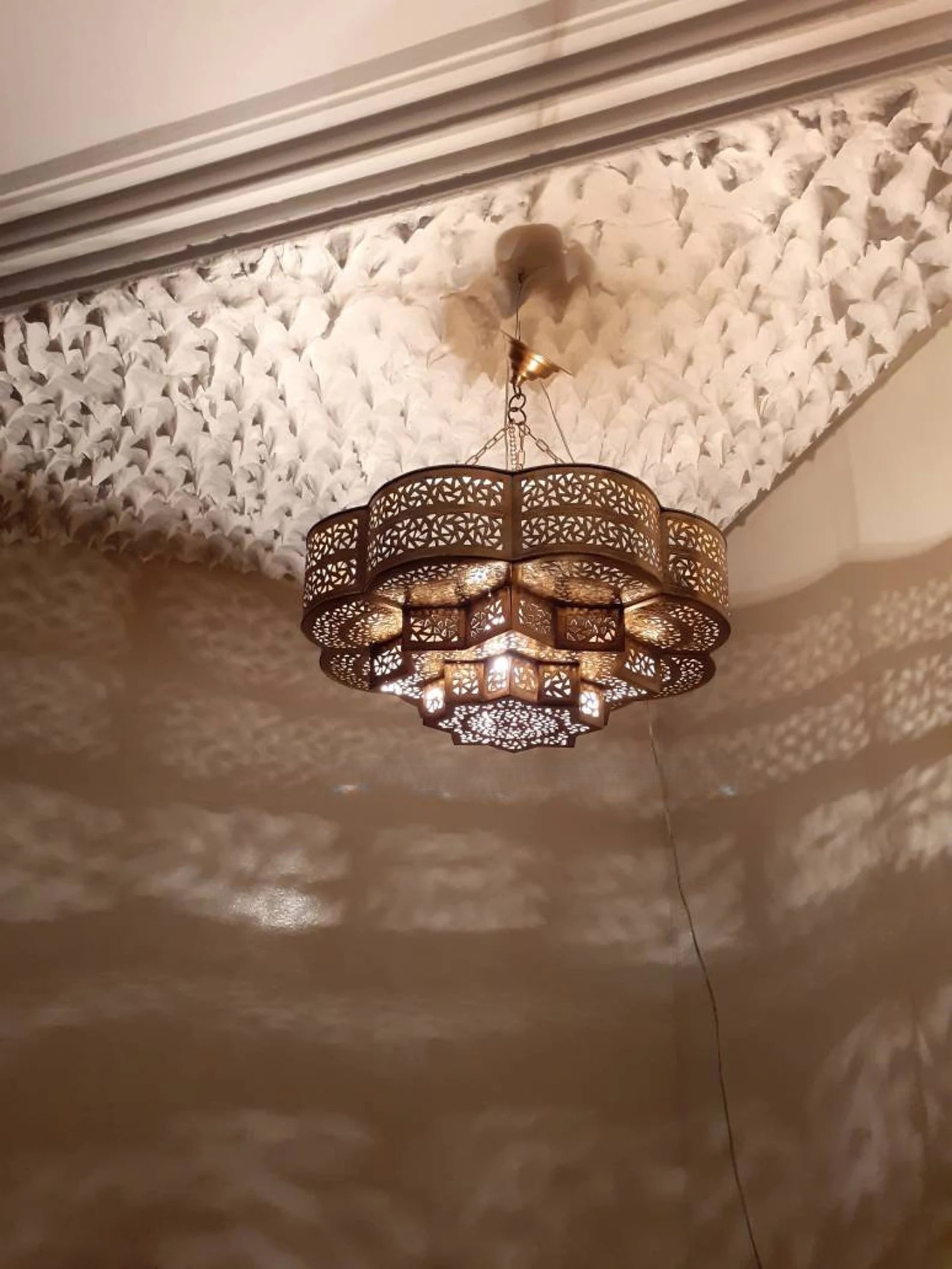 Handmade Moroccan brass ceiling light fixture (1 of 11)