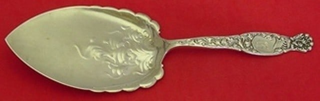Whiting Heraldic Sterling Silver Pie Server 9 1/8 Fancy Design (1 of 1)