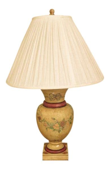 Elegant Red Venetian Paint Decorated Urn Lamp 31 inches: Elegant Red Venetian Paint Decorated Urn Lamp 31 inches This striking Venetian paint decorated urn-shaped lamp features a vibrant red finish, adding a touch of elegance to any space. The lamp stands a