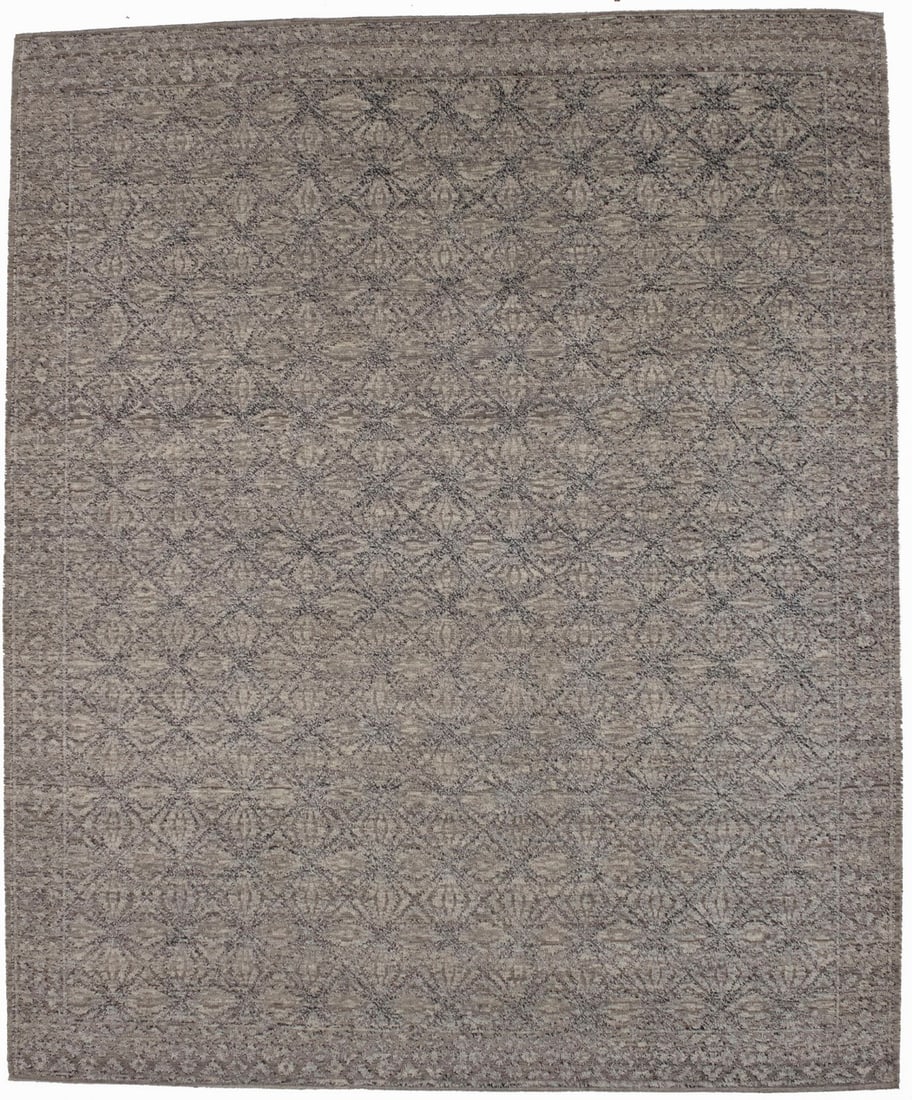 Handmade Wool Geometric Area Rug 8'3 x 9'10 Modern Design: Handmade Wool Geometric Area Rug 8'3 x 9'10 Modern Design Enhance your living space with this Geometric Handmade Oriental Rug, a modern contemporary carpet that measures 8'3" x 9'10". Crafted in India