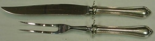 Towle Paul Revere Sterling Silver 2pc Steak Carving Set 9.5in: Towle Paul Revere Sterling Silver 2pc Steak Carving Set 9.5in This exquisite Paul Revere Sterling Silver Steak Carving Set by Towle features a two-piece hollow handle design, ideal for elegant dining 