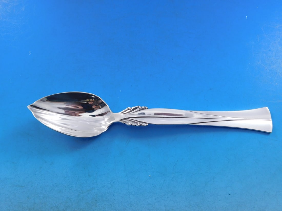 Frigast Queen Christina Sterling Silver Fluted Grapefruit Spoon 6": Frigast Queen Christina Sterling Silver Fluted Grapefruit Spoon 6" A sterling silver grapefruit spoon by Frigast in the Queen Christina pattern, also referred to as Wings. This custom-made fluted spoo