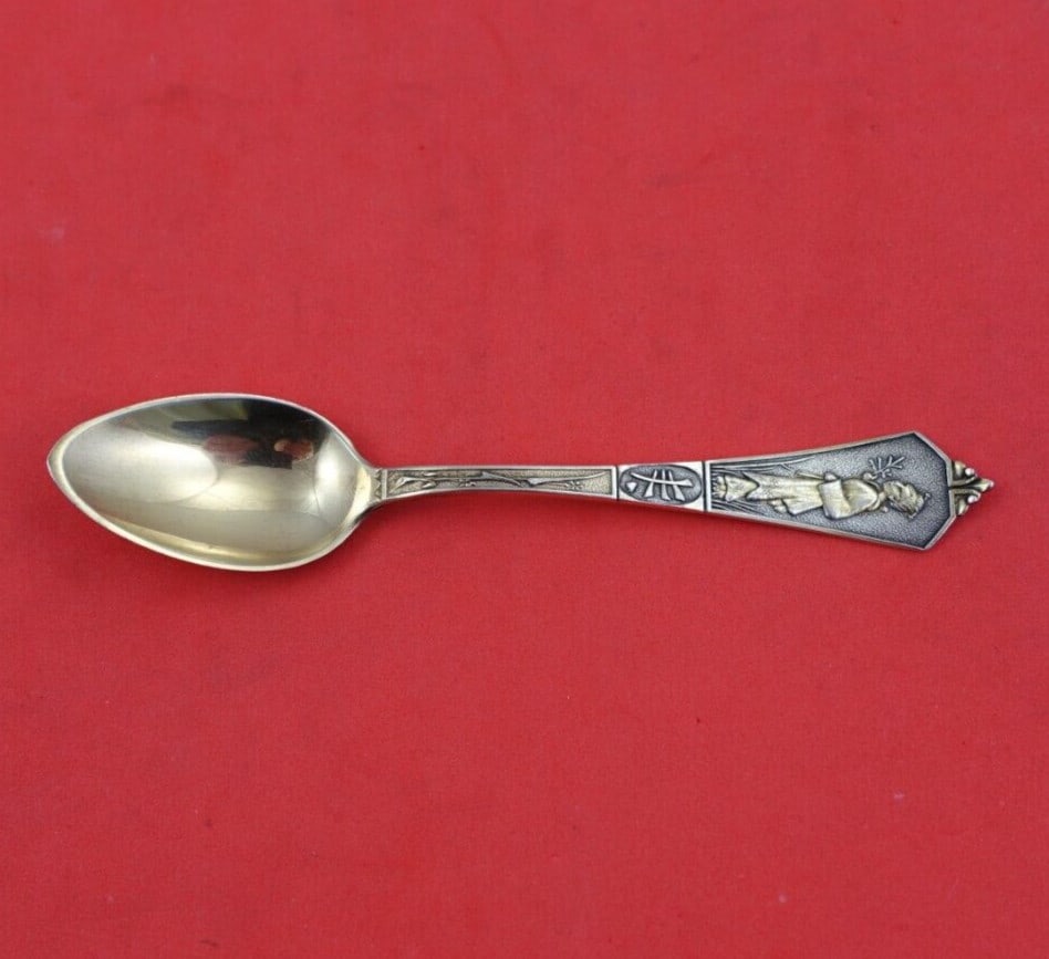 Gorham Japanese Sterling Silver Demitasse Spoon with Gilt Woman Accent (1 of 3)