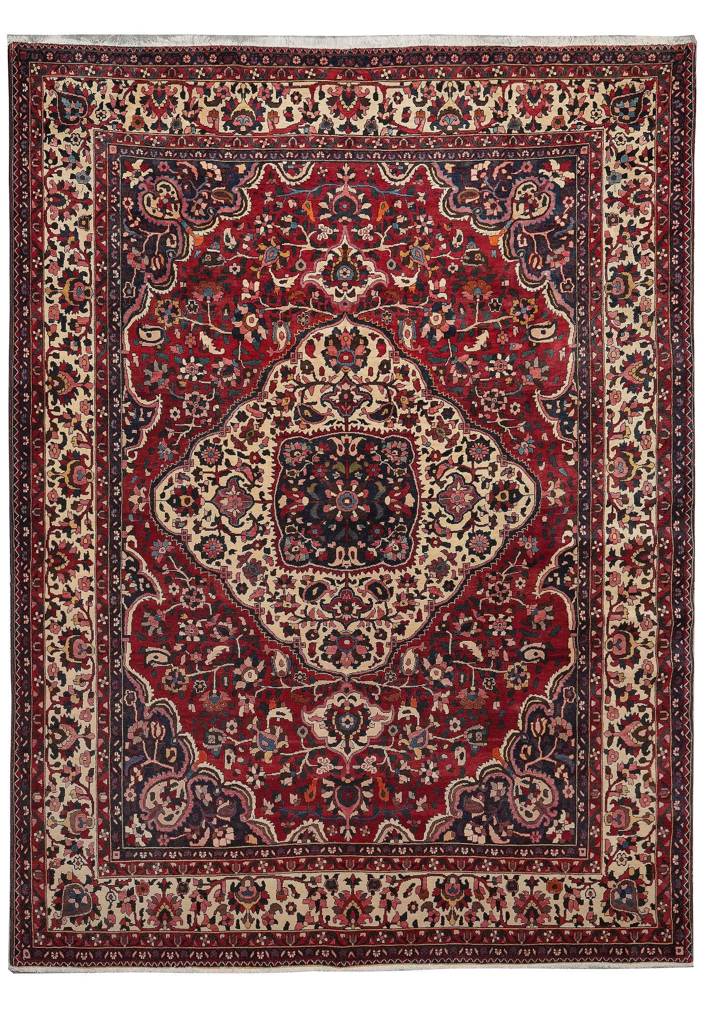 9 x 12 Persian Hand-Knotted Wool Tribal Bakhtiar Rug Geometric Medallion Design (1 of 15)
