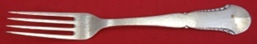 Sterling Silver Dinner Fork E. Dragsted Beaded 7 3/4": Sterling Silver Dinner Fork E. Dragsted Beaded 7 3/4" A sterling silver dinner fork in the Beaded pattern by E. Dragsted. This pre-owned piece is not monogrammed and is in excellent condition. Made in