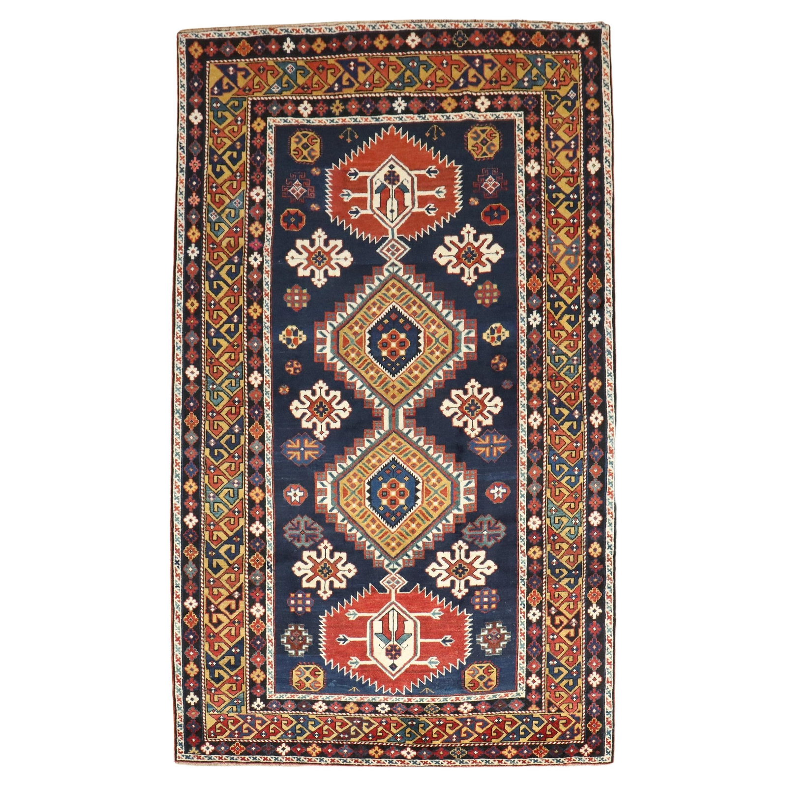 Zabihi Collection Kazak Antique Shirvan Rug 54 x 86 Hand-Knotted Wool Late 19th Century: Zabihi Collection Kazak Antique Shirvan Rug 54 x 86 Hand-Knotted Wool Late 19th Century This exquisite Antique Shirvan Rug from the Zabihi Collection features a captivating Kazak design, perfect for a