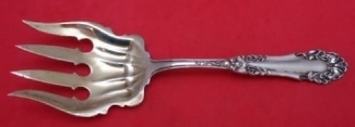 Marcell International Sterling Silver 8 Inch Vegetable Serving Fork Gold Wash: Marcell International Sterling Silver 8 Inch Vegetable Serving Fork Gold Wash This exquisite serving fork from the Marcell pattern by International Sterling is crafted from high-quality sterling silve