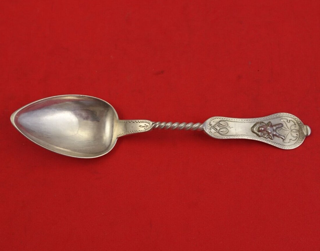 Duhme Saxon Stag Coin Silver Coffee Spoon Twisted Handle 5 7/8" (1 of 3)