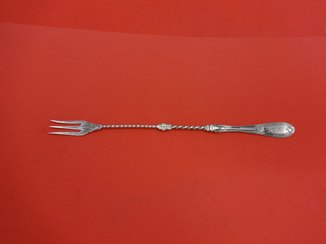 Albert Coles Sterling Silver Pickle Fork Twist Handle 9 3/8 (1 of 1)
