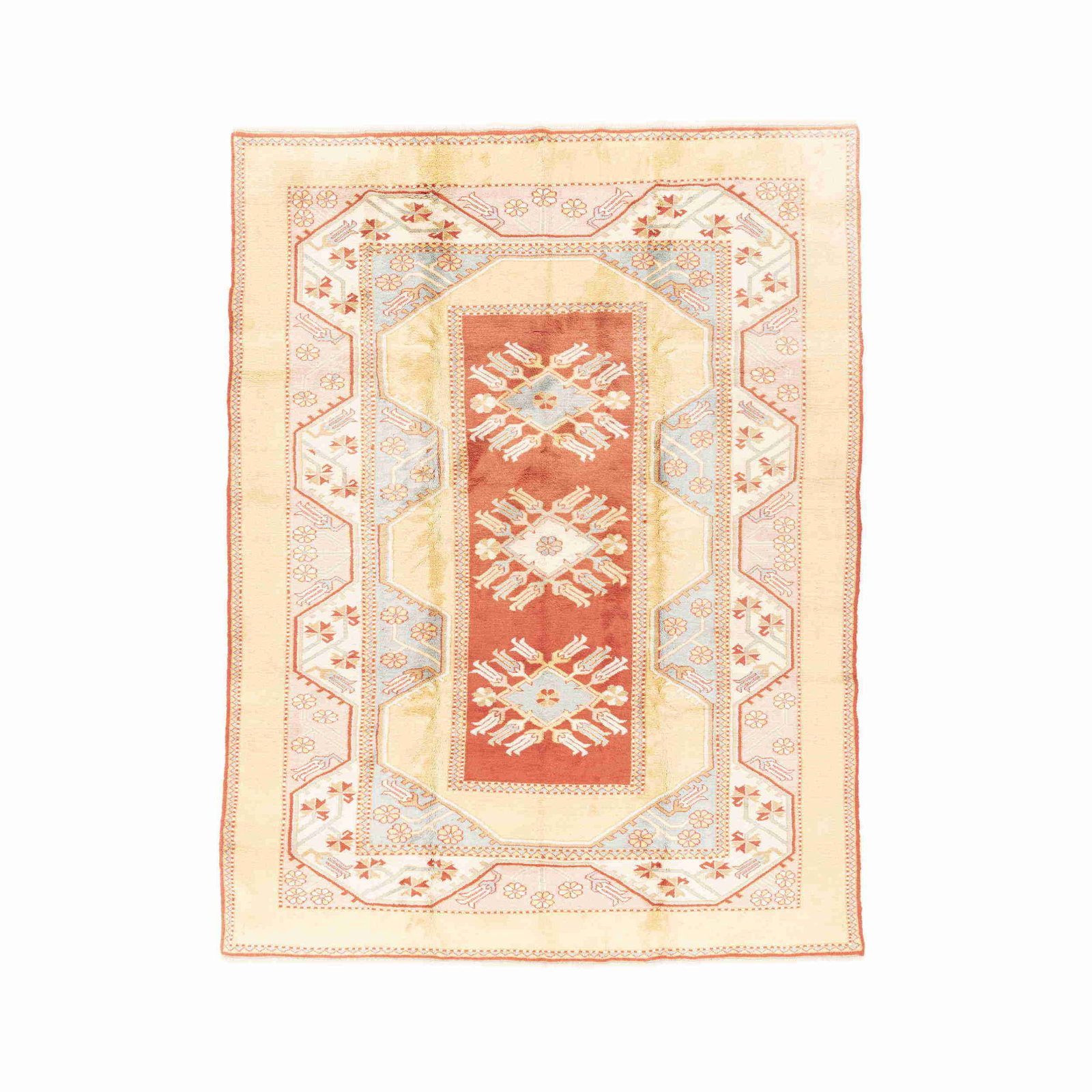 Authentic Handmade Milas Wool Carpet 99.6 x 131.9 Inches: Authentic Handmade Milas Wool Carpet 99.6 x 131.9 Inches This Authentic Handmade Milas Carpet is crafted from high-quality wool on wool, showcasing the rich weaving tradition of its origin in Milas. T