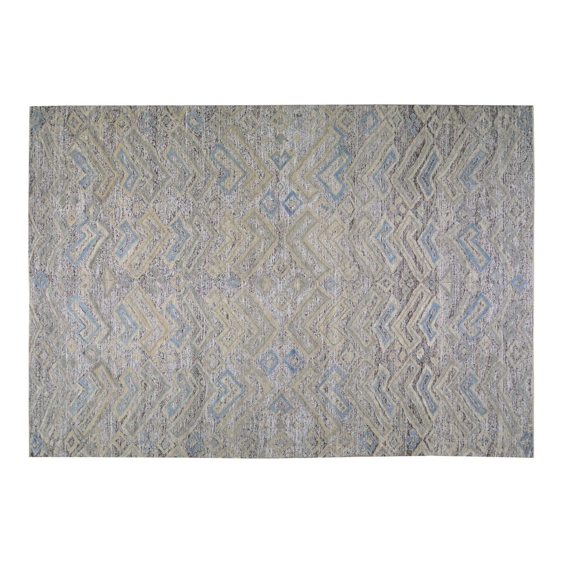 9'9" x 14' Gray Wool Area Rug Hand Knotted Moroccan Style (1 of 6)