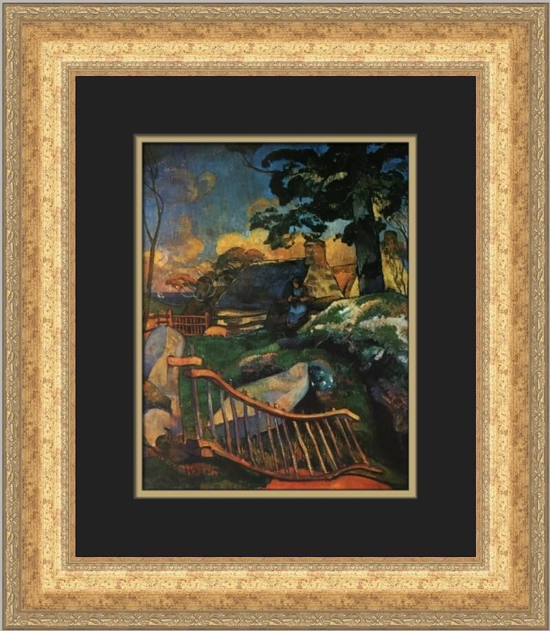Paul Gauguin The Gate Custom Framed Print 19 x 17 Expressionism: Paul Gauguin The Gate Custom Framed Print 19 x 17 Expressionism This custom framed print features the artwork "The Gate" by renowned artist Paul Gauguin. Measuring 19 inches in height and 17 inches in