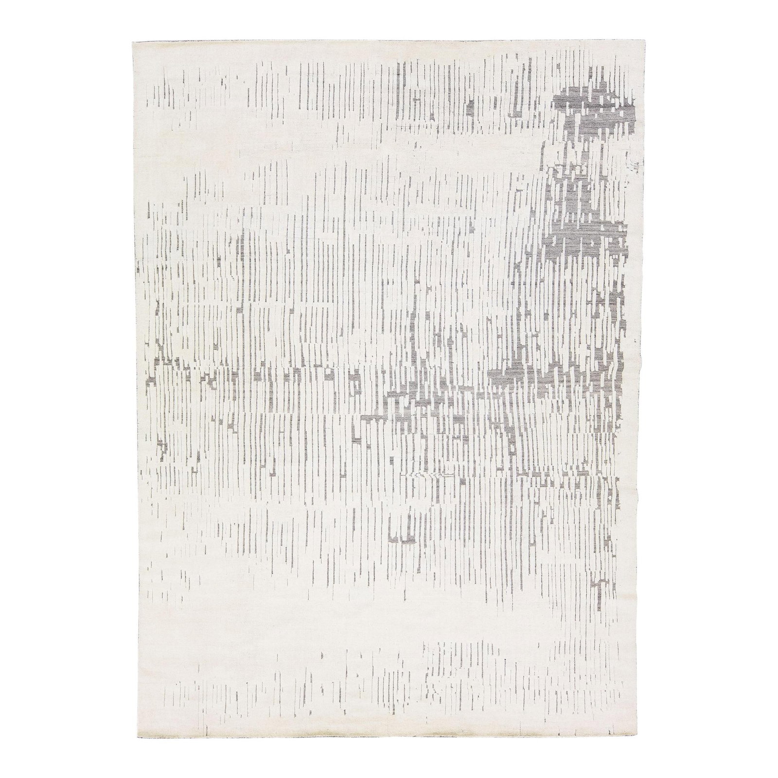 Handmade Ivory Wool Rug 10'1 x 13'11 Modern Moroccan: Handmade Ivory Wool Rug 10'1 x 13'11 Modern Moroccan Enhance your space with this stunning modern Moroccan style handmade rug, featuring a beautiful geometric abstract design. The rug showcases a ligh