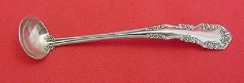 International Silver Wild Rose sterling mustard ladle 4 5/8": International Silver Wild Rose sterling mustard ladle 4 5/8" An original Wild Rose Old mustard ladle by International Silver, made in sterling silver. This piece dates to the 1900-1940 period and was 
