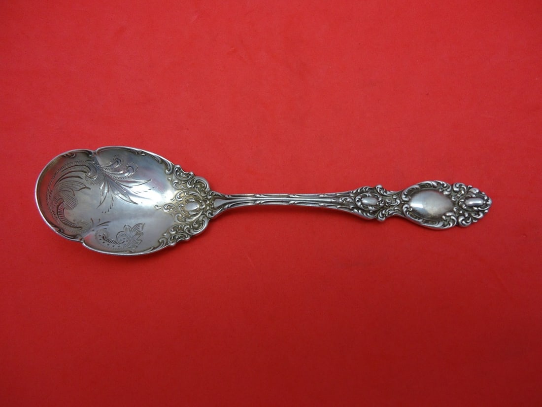 Rare Wallace Lucerne Sterling Silver Sugar Spoon Brite Cut 5 7/8": Rare Wallace Lucerne Sterling Silver Sugar Spoon Brite Cut 5 7/8" This exquisite Lucerne pattern sugar spoon from Wallace features a beautifully crafted brite cut bowl. Made of high-quality sterling s