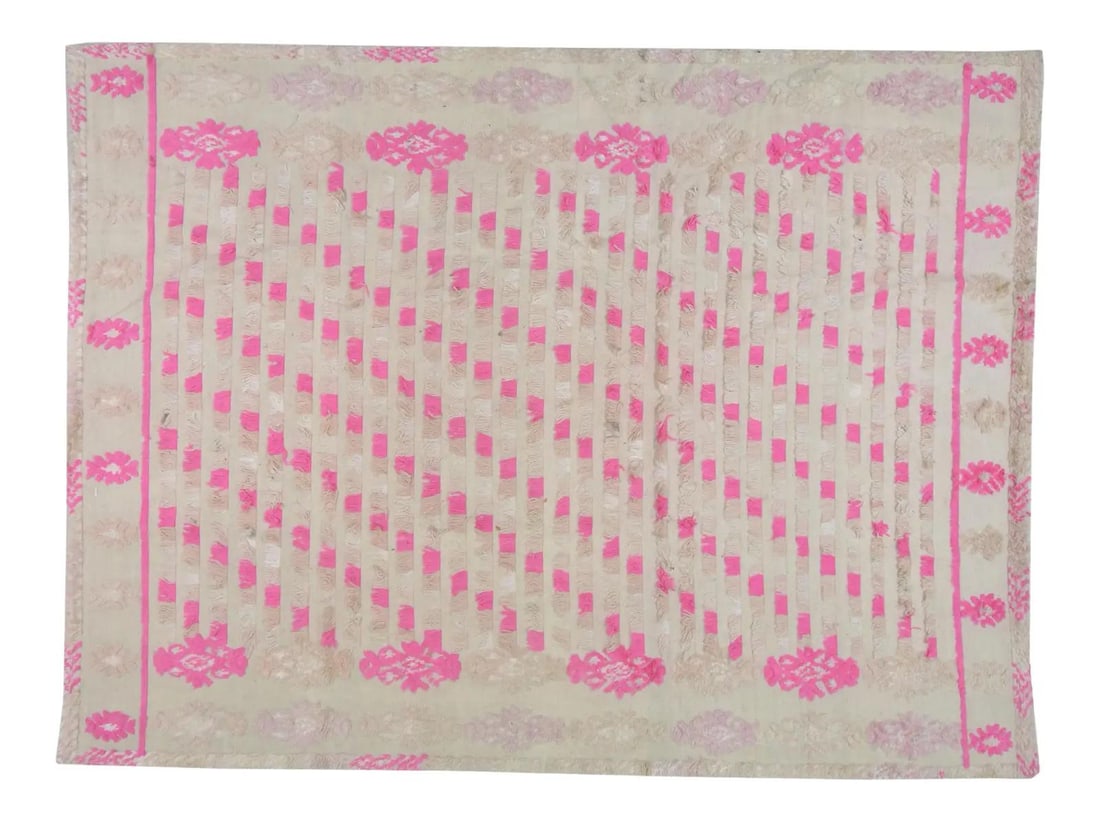 7'8 x 10'3 Beni Ourain Moroccan Wool Rug in Natural Pink Tones: 7'8 x 10'3 Beni Ourain Moroccan Wool Rug in Natural Pink Tones This Moroccan Beni Ourain rug features a hand-knotted design crafted from natural color wool, offering a contemporary style and a soft te