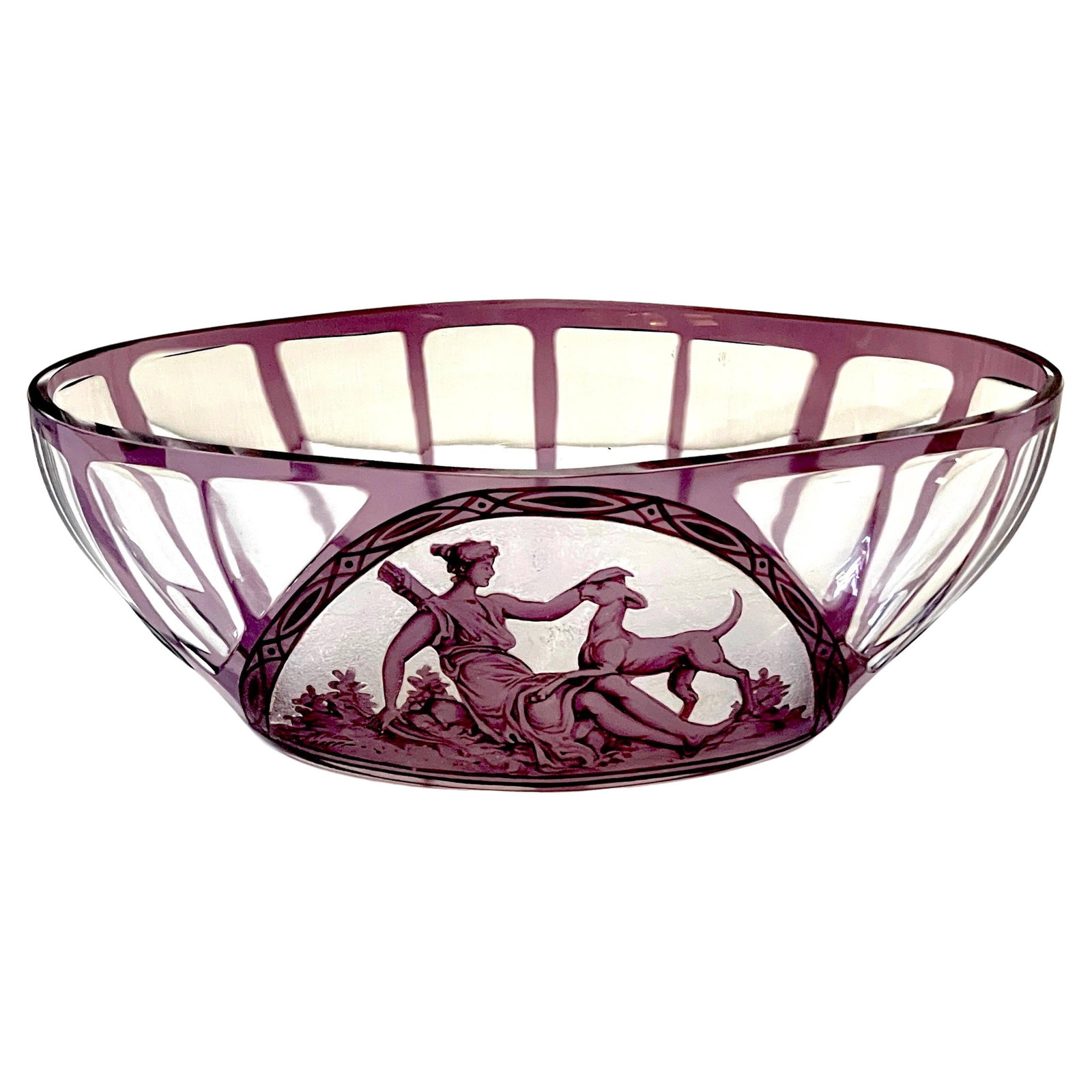 Val Saint Lambert Amethyst Cut 'Diana the Huntress' Art Deco Bowl (1 of 11)
