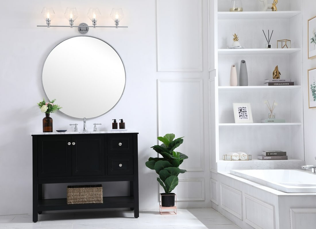 37.6 in 4 Light Wall Sconce Gene Chrome Glass (1 of 12)