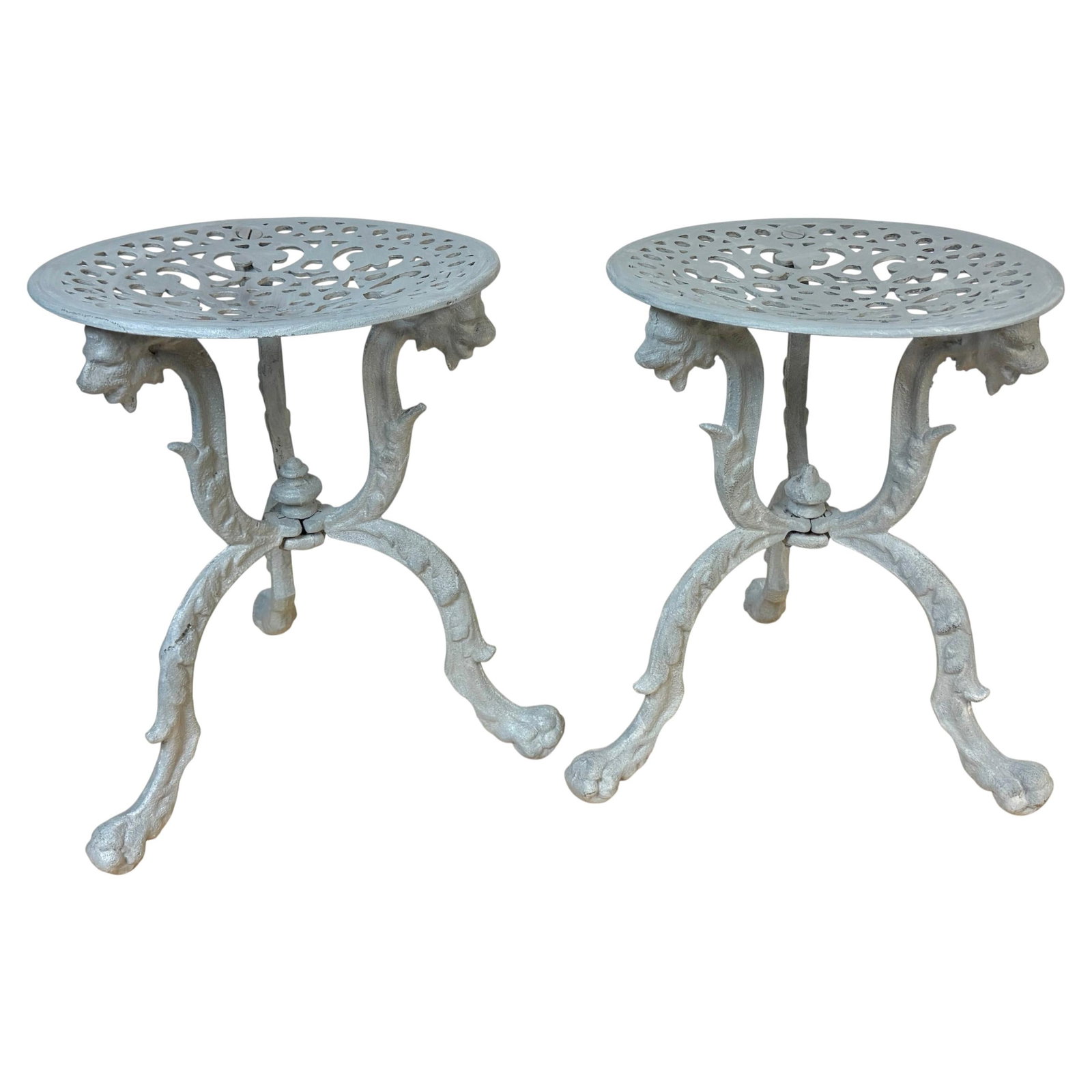 Set of 2 Victorian Cast Iron Griffin Tabourets J.W. Fiske (1 of 14)