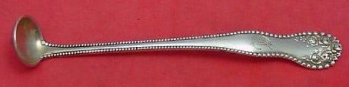 Gorham Lancaster Sterling Silver Mustard Ladle 4 1/2 in Monogrammed: Gorham Lancaster Sterling Silver Mustard Ladle 4 1/2 in Monogrammed This exquisite mustard ladle features the elegant Lancaster pattern by Gorham, crafted from high-quality sterling silver. Measuring 