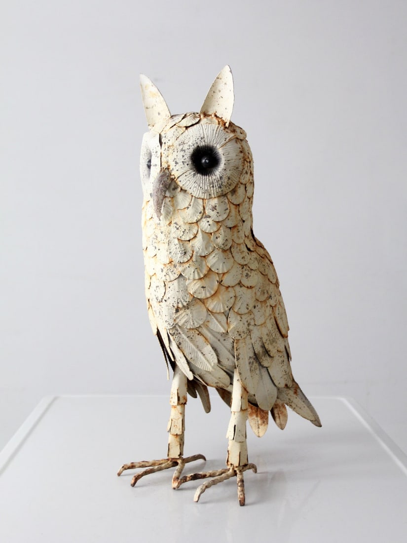 Handmade Metal Owl Figure Brutalist Folk Art 21.75 inch (1 of 14)