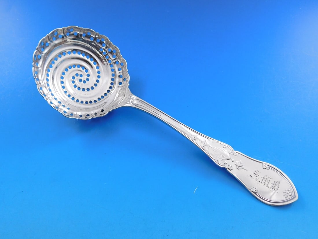 Rare Shiebler Sterling Silver Dew Drop Sugar Sifter 7 3/8 Swirl Bowl (1 of 5)