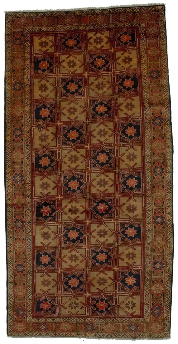 Hand Knotted Wool Tribal Runner Rug 5'2 x 10'5 Geometric Vintage: Hand Knotted Wool Tribal Runner Rug 5'2 x 10'5 Geometric Vintage Enhance your space with this rare vintage handmade Oriental runner rug, featuring a unique geometric pattern that adds character to any