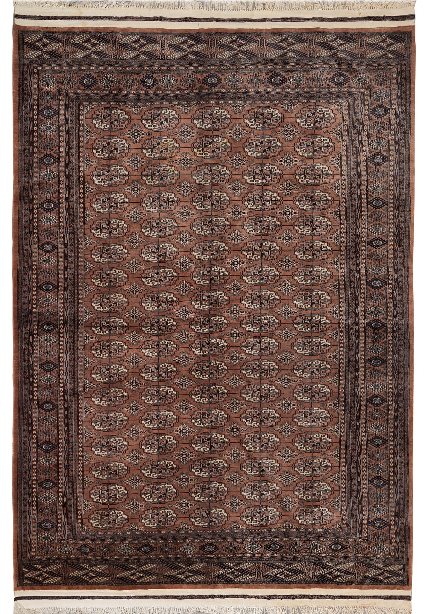 6.4 x 8.3 Rust Finer Quality Bokhara Hand Knotted Wool Rug (1 of 11)