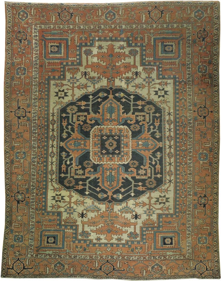 Rare Antique Persian Serapi Rug 9.4 x 12 1930s (1 of 6)