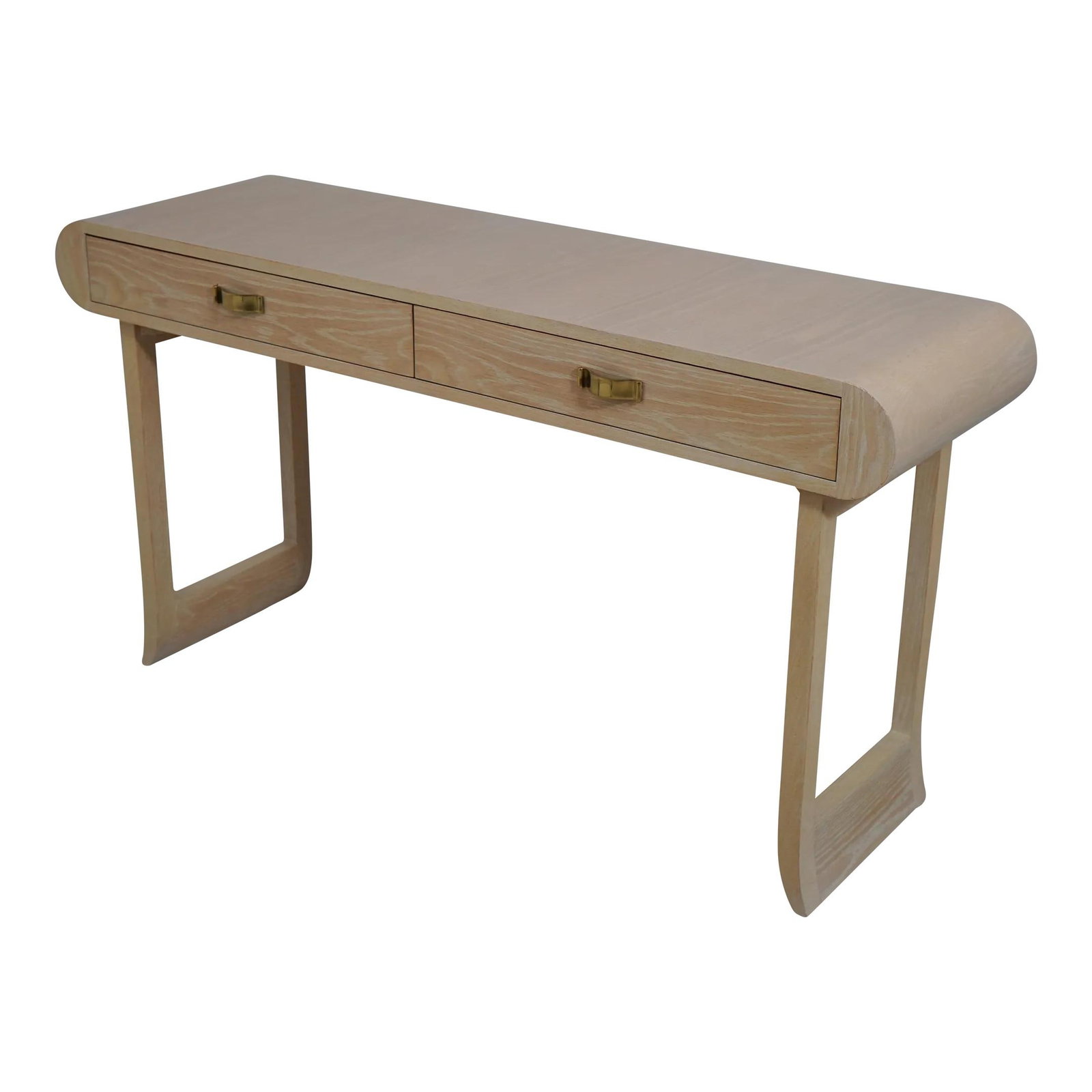 Mid Century Modern Console Table Bleached Oak Dovetailed Drawer Design (1 of 10)