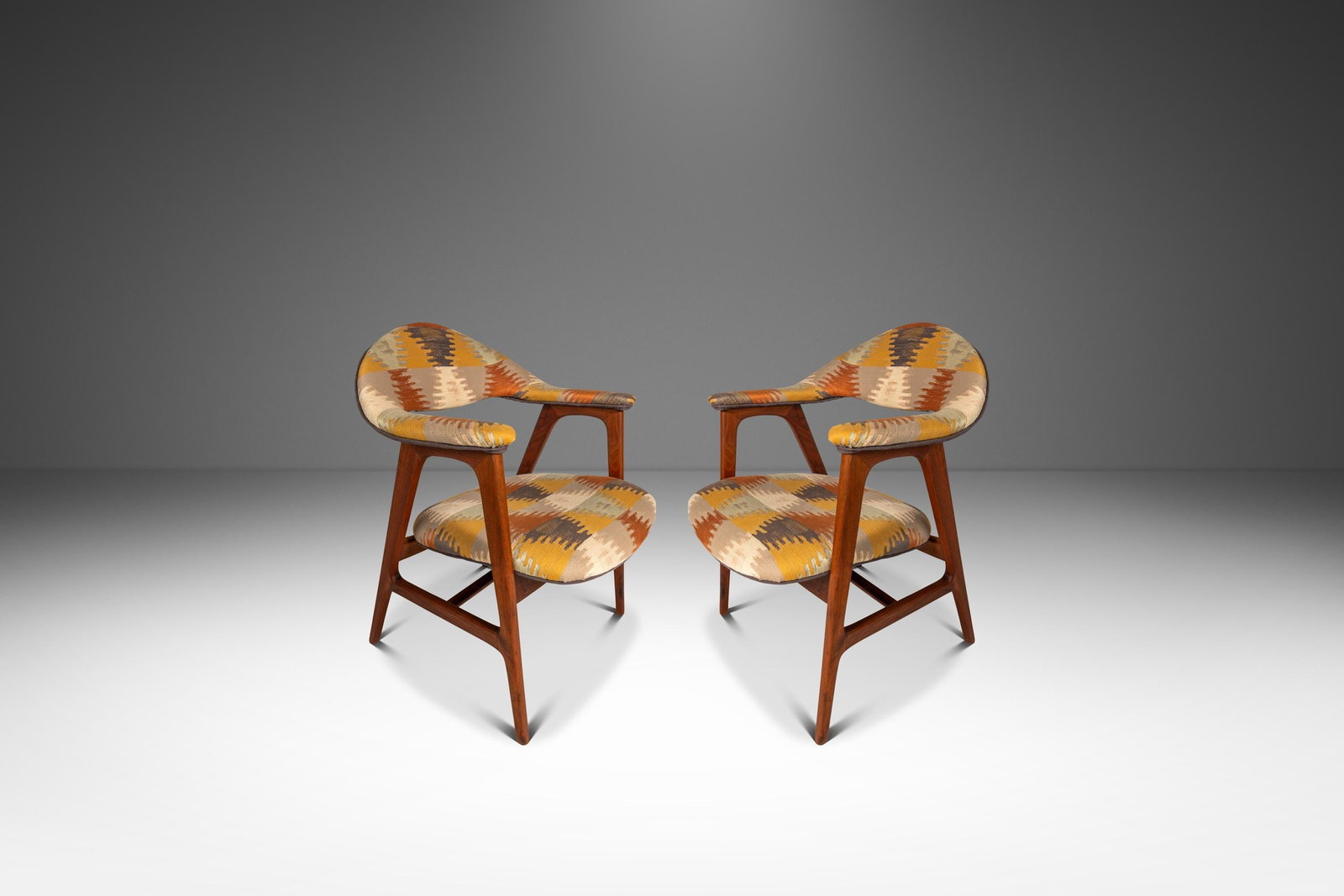 Pair of teak Danish Modern armchairs by Erik Kirkegaard (1 of 18)