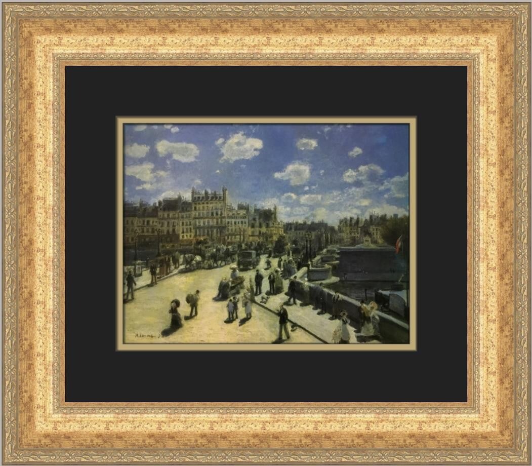 Pierre-Auguste Renoir The Pont Neuf Custom Framed Art Print 1984: Pierre-Auguste Renoir The Pont Neuf Custom Framed Art Print 1984 This exquisite custom framed print features Pierre-Auguste Renoir's iconic artwork titled "The Pont Neuf." Measuring 19 in x 17 in over