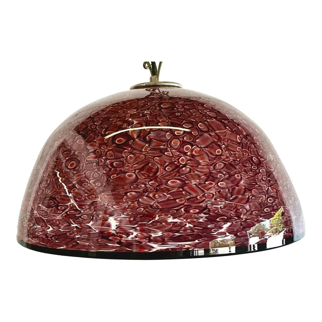 Vintage Murano Style Italian Art Glass Dome Pendant Chandelier: Vintage Murano Style Italian Art Glass Dome Pendant Chandelier Elevate your space with this stunning vintage Italian art glass dome chandelier, inspired by the renowned Murano style. This exquisite pi