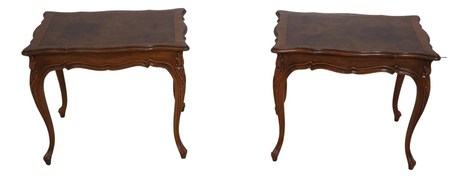 Exquisite Karges Burl Walnut Louis XV Lamp Tables Pair: Exquisite Karges Burl Walnut Louis XV Lamp Tables Pair This exquisite pair of Karges Burl Walnut Louis XV lamp tables showcases exceptional craftsmanship and timeless elegance. Crafted from high-quali