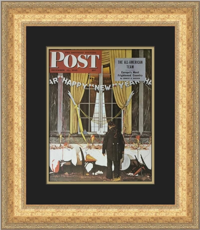 Norman Rockwell The Morning After Custom Framed Print 21x18: Norman Rockwell The Morning After Custom Framed Print 21x18 This exquisite custom framed print titled "The Morning After" by renowned artist Norman Rockwell captures a moment of reflection and emotion