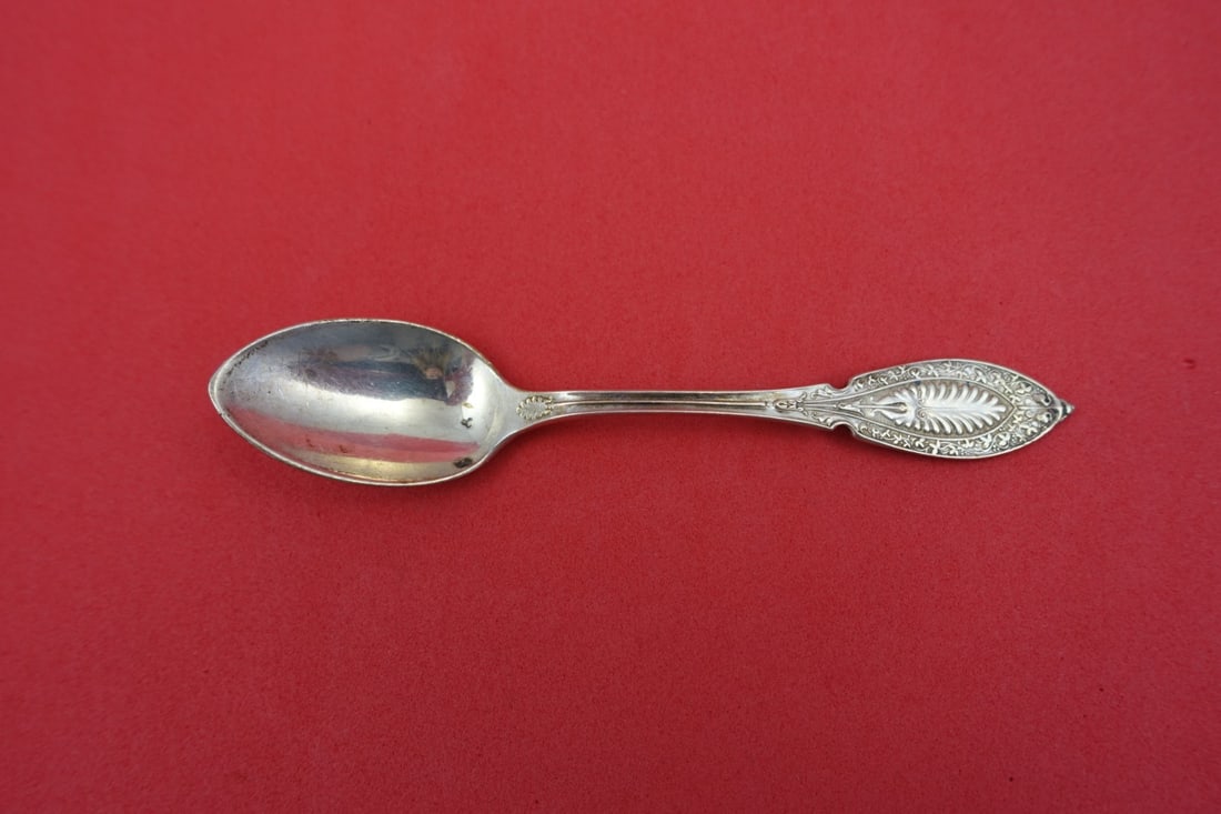 Sterling Silver Demitasse Spoon Princess Pattern by Shiebler 4.25 Inch: Sterling Silver Demitasse Spoon Princess Pattern by Shiebler 4.25 Inch This is a sterling silver demitasse spoon in the Princess pattern by Shiebler. The spoon measures 4 1/4 inches and features a mon