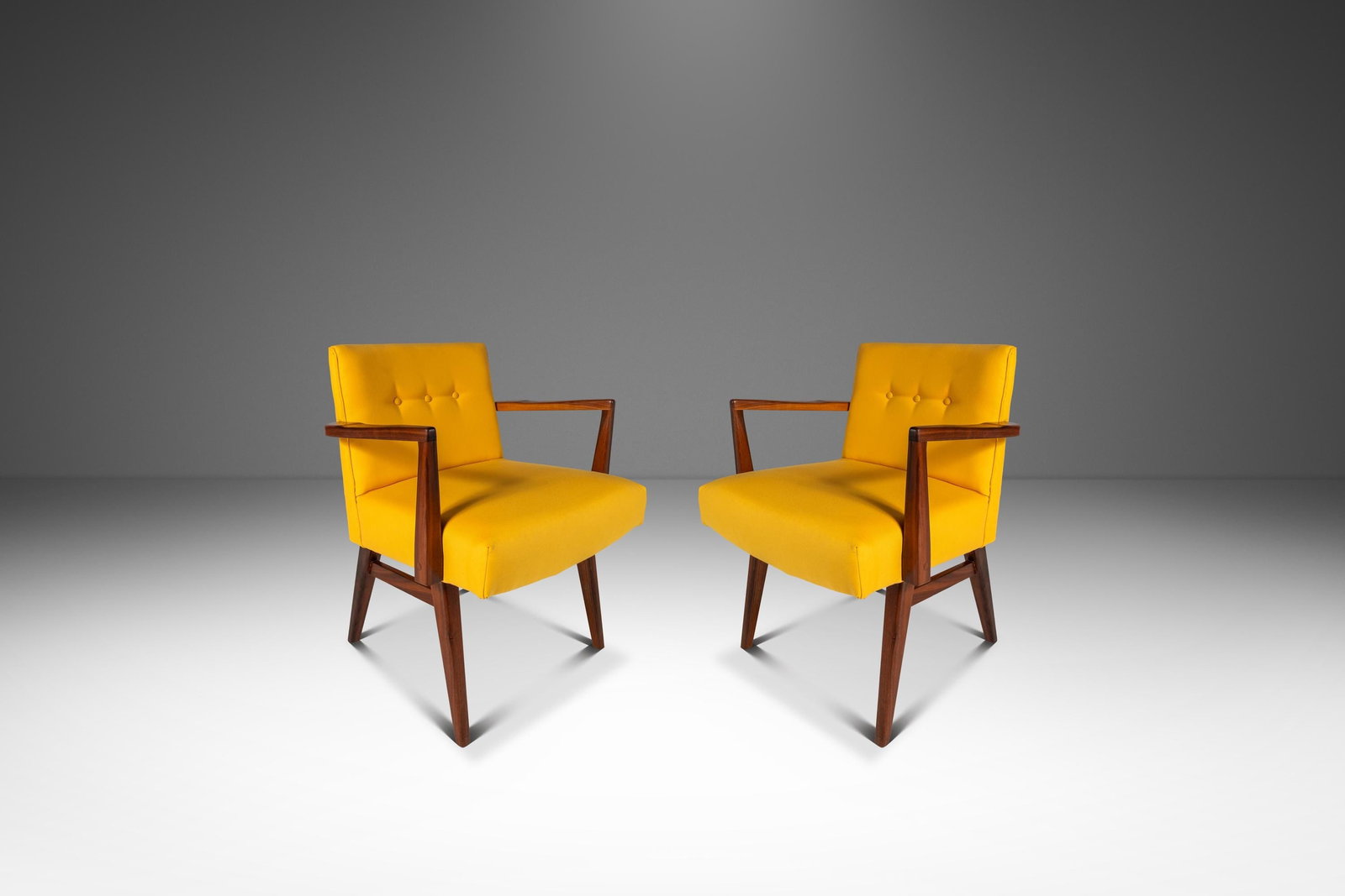 Pair of Restored Walnut C-108 Armchairs by Jens Risom Mid-Century Modern 1950s (1 of 18)