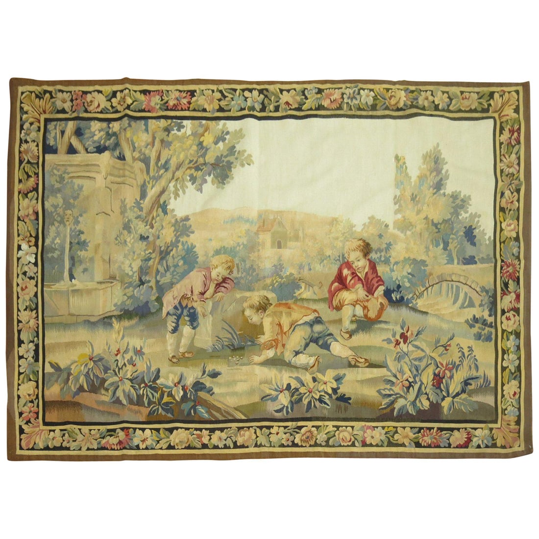 French Hand Woven Wool Tapestry Vienna Secession Early 20th Century (1 of 9)