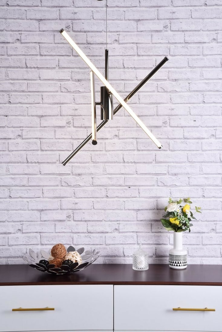 Sonya Polished Nickel 3-Light LED Pendant Chandelier: Sonya Polished Nickel 3-Light LED Pendant Chandelier This modern pendant chandelier from the Sonya Collection features a polished nickel finish and a contemporary design. Constructed from iron, alumin