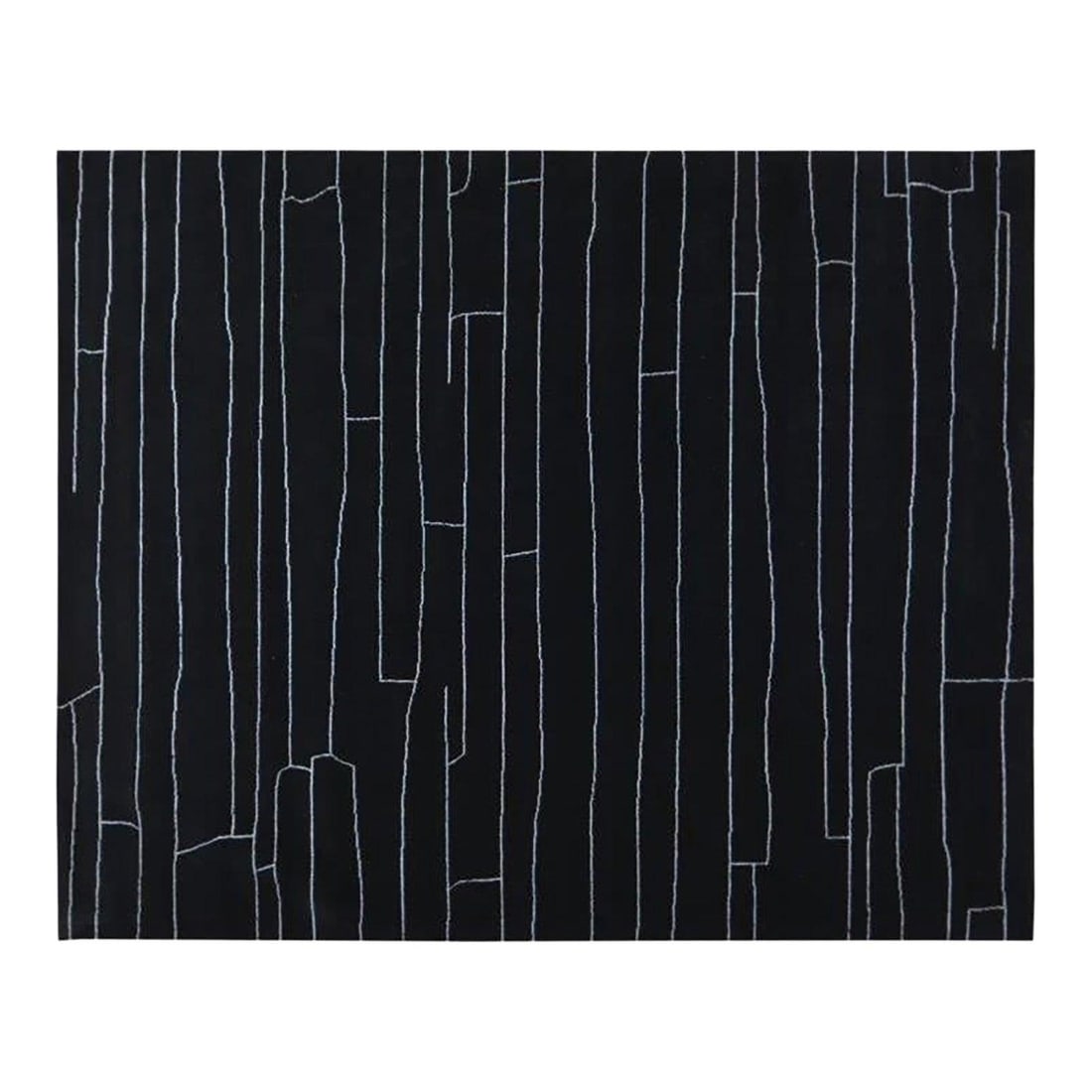 10'2 x 14 Moroccan Azilal Wool Rug with Abstract Black and White Design: 10'2 x 14 Moroccan Azilal Wool Rug with Abstract Black and White Design This Moroccan hand-knotted wool rug features an abstract design in black and white tones. Crafted from wool, it offers a unique 