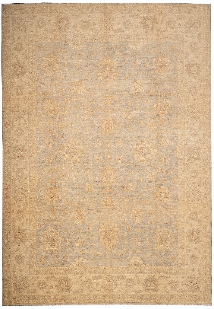 Chobi Peshawar Hand-Knotted Rug 118 x 160 in Wool Light Gray Blue Pakistan: Chobi Peshawar Hand-Knotted Rug 118 x 160 in Wool Light Gray Blue Pakistan Free continental US Shipping Transform your living space with this exquisite 9.10 x 13.4 Chobi Peshawar Rug. Hand-knotted by 