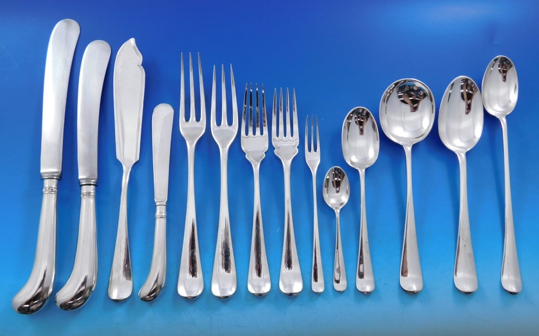 174 Piece Early English Sterling Flatware Set by James Robinson (1 of 8)