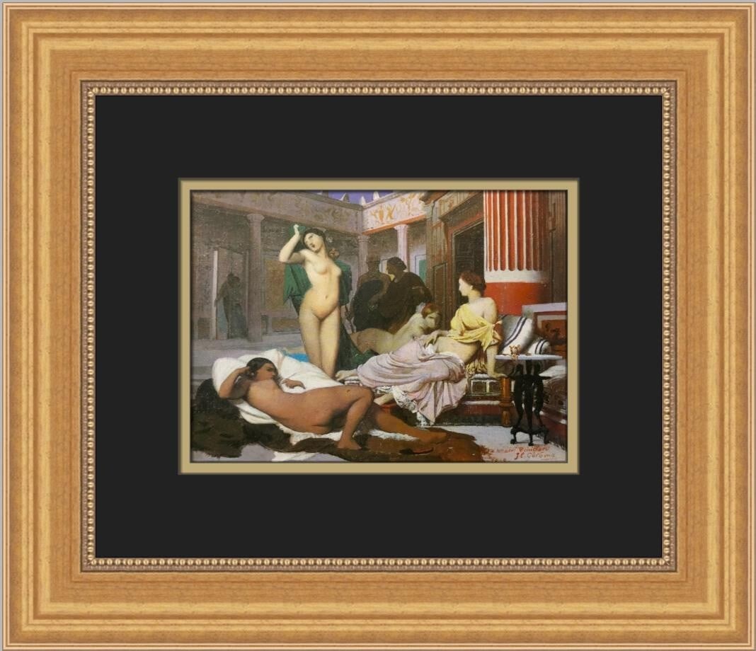 Jean Leone Gerome In The Harem Custom Framed Art Print 16x14: Jean Leone Gerome In The Harem Custom Framed Art Print 16x14 This exquisite custom framed print titled "In The Harem" by artist Jean Leone Gerome captures the essence of Expressionism and Impressionis