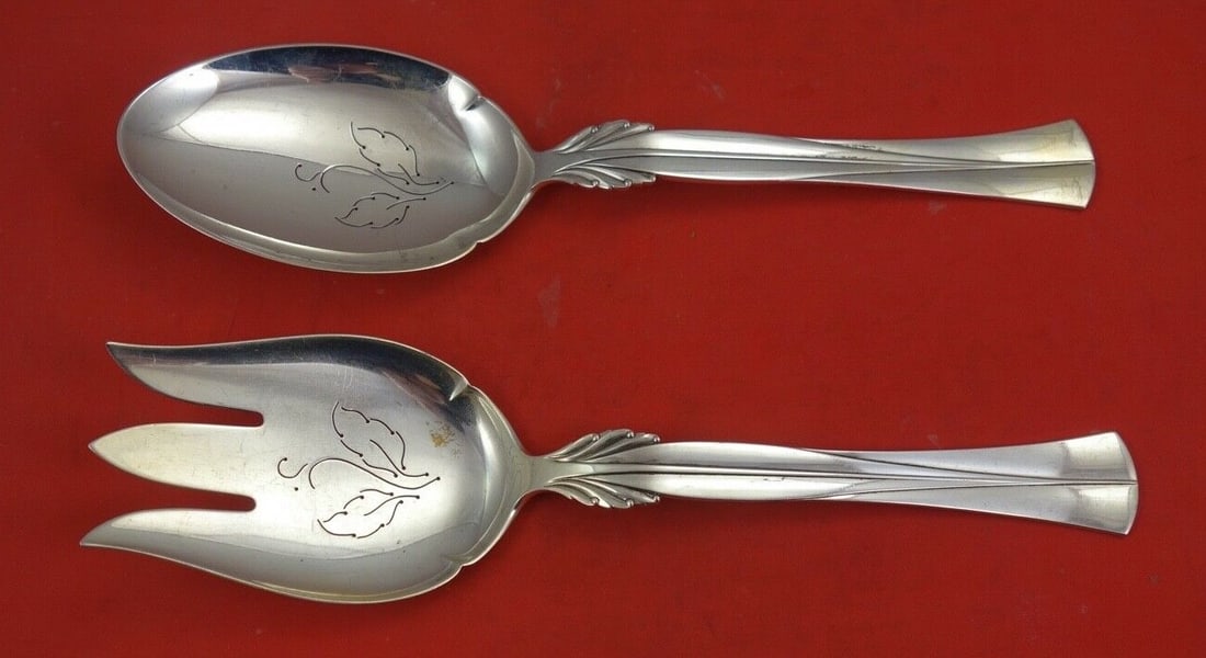 Frigast Queen Christina Wings Sterling Silver Vegetable Serving Set 10 7/8" (1 of 2)