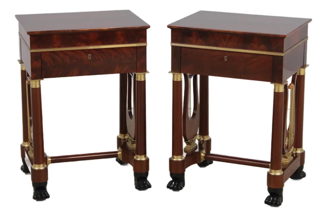 Kindel Masterworks Winterthur Empire Mahogany Pair Nightstands (1 of 10)