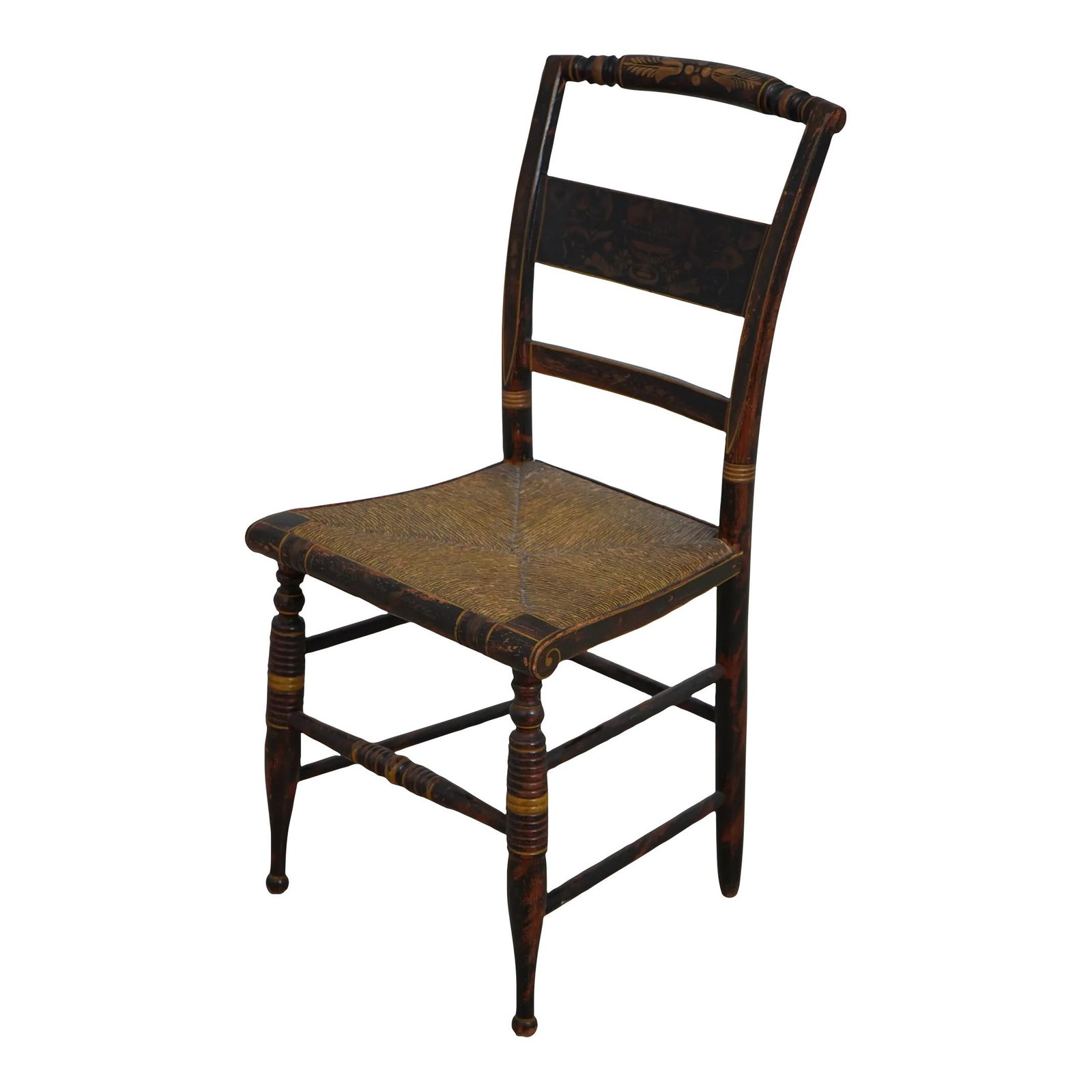 Rare Early 19th Century Hitchcock Painted Side Chair C.1820: Rare Early 19th Century Hitchcock Painted Side Chair C.1820 This Early 19th Century Hitchcock Painted Side Chair, dating to around 1820, showcases a rare original condition with high-quality construct