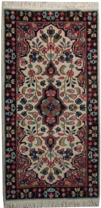 Hand-knotted Ivory Persian Area Rug 2' x 3'10" Premium Wool: Hand-knotted Ivory Persian Area Rug 2' x 3'10" Premium Wool Free continental US Shipping Introducing a captivating 2' x 3' 10" Ivory Hand-knotted Persian Area Rug, a masterpiece of timeless elegance a