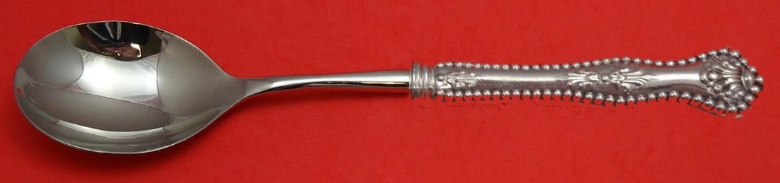 Dominick & Haff Charles II Sterling Silver Casserole Spoon 11 1/4 Custom: Dominick & Haff Charles II Sterling Silver Casserole Spoon 11 1/4 Custom This exquisite serving spoon from the Charles II pattern by Dominick & Haff is crafted from high-quality sterling silver. Featu