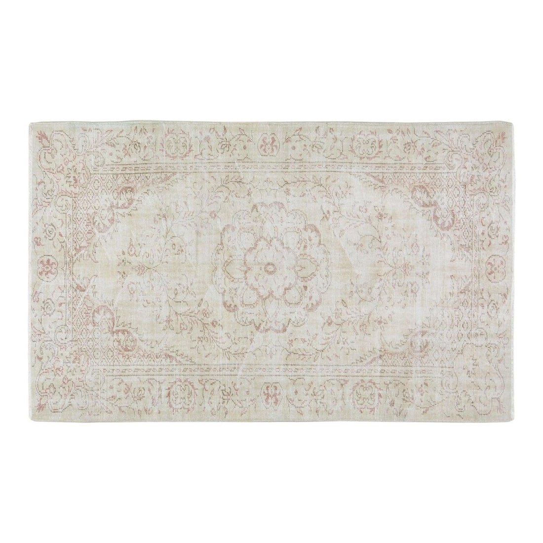 Handmade Wool Area Rug from Turkish Anatolia 5'7 x 9'2 Vintage: Handmade Wool Area Rug from Turkish Anatolia 5'7 x 9'2 Vintage This vintage Turkish Anatolian rug is hand-knotted from wool using traditional rug-making techniques. The rug features a beige color pale
